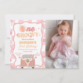 Invitation Daisy & Retro Van One Super 1er anniversaire Photo (Devant)