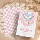 Invitation Daisy & Retro Van Pink Super 1er anniversaire