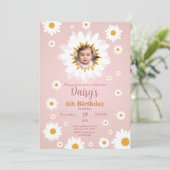 Invitation Daisy Rose N'Importe Quel Âge Anniversaire Photo I (Debout devant)