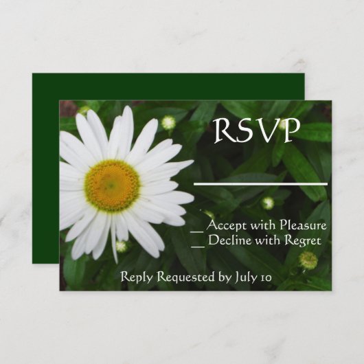 Invitation Daisy RSVP (Devant / Derrière)