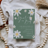 Invitation Daisy Sage Vert Genre Révéler Fille ou garçon