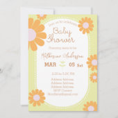 Invitation Daisy Simple Baby shower Pastel Green (Devant)