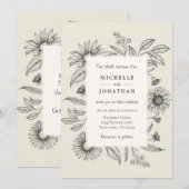 Invitation Daisy Simple Vintage Floral Mariage chrétien (Devant / Derrière)