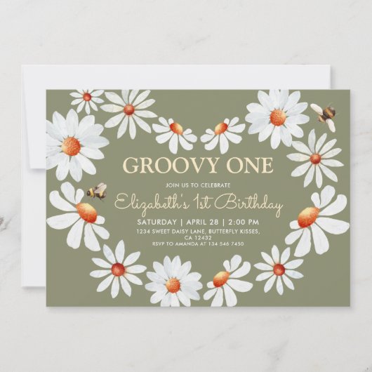 Invitation Daisy Super 1er anniversaire (Devant)