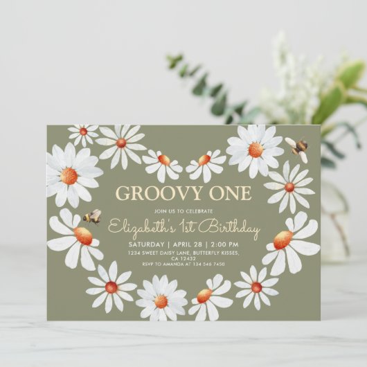 Invitation Daisy Super 1er anniversaire (Debout devant)