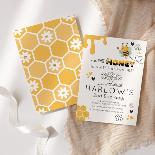 Invitation Daisy Sweet que peut Bei Honey Bumble Bee Annivers
