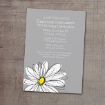 Invitation Daisy tendance avec fête d'anniversaire gris jaune<br><div class="desc">Un morceau d'art zen et fantaisiste,  hipster. Vous pouvez ajouter un nom,  un monogramme ou un autre texte personnalisé. Si vous avez besoin de déplacer l'art autour,  cliquez sur le bouton personnaliser pour apporter des modifications.</div>