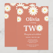 Invitation Daisy Terracota Bohemian 2e fête d'anniversaire (Devant / Derrière)