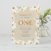 Invitation Daisy tourne un Terracotta 1er anniversaire (Debout devant)