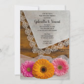 Invitation Daisy Trio et Lace Country Repas de Brunch après-m (Devant)