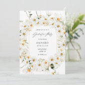 Invitation Daisy White Floral Graduation Party (Debout devant)
