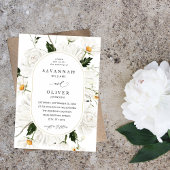 Invitation Daisy White Floral Mariage V3
