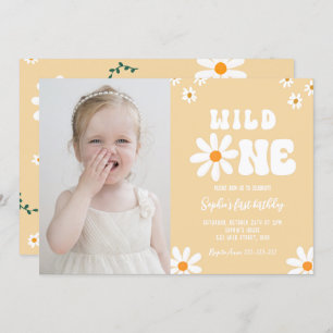 Invitation Daisy Wild One 1er anniversaire fête Boho Photo