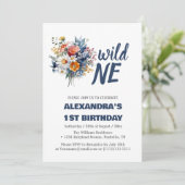 Invitation Daisy Wild One 1st Birthday Girl (Debout devant)