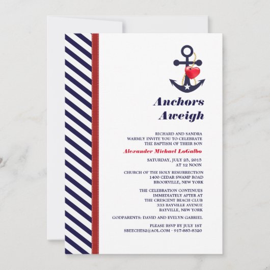 Invitation d'Alex avec Ancre de retour (Devant)