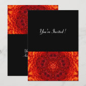 Invitation DALHIA ROUGE, noir brillant (Devant / Derrière)