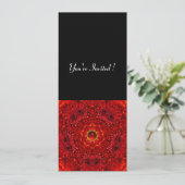 Invitation DALHIA ROUGE, RUBIS,   noir brillant (Debout devant)