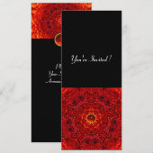 Invitation DALHIA ROUGE, RUBIS,   noir brillant (Devant / Derrière)