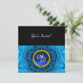 Invitation DALHIE BLEUE, SAPHIR, noir jaune vif (Debout devant)