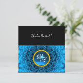 Invitation DALHIE BLEUE, SAPPHIR, noir jaune vif (Debout devant)