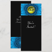 Invitation DALHIE BLEUE, TOPAZE, vert brillant noir jaune (Devant / Derrière)