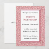 Invitation Dalia Rose Poussiéreuse Modifiable (Devant / Derrière)