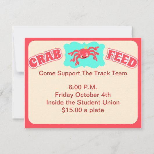Invitation d'alimentation de crabe (Devant)