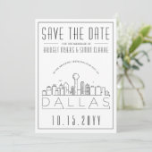 Invitation Dallas Mariage Style Horizon Enregistrez la Date (Debout devant)