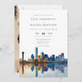 Invitation Dallas Skyline Destination Photo Wedding (Devant / Derrière)