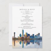 Invitation Dallas Skyline Watercolor All In One Wedding (Dos)