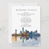 Invitation Dallas Skyline Watercolor Birthday Weekend (Dos)
