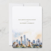 Invitation Dallas Texas Skyline Enregistrer la date (Dos)