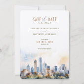 Invitation Dallas Texas Skyline Enregistrer la date (Devant)
