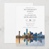 Invitation Dallas Texas Skyline Retirement Party (Devant / Derrière)