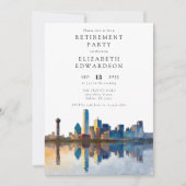 Invitation Dallas Texas Skyline Retirement Party Photo (Devant)
