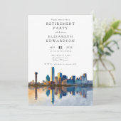 Invitation Dallas Texas Skyline Retirement Party Photo (Debout devant)
