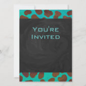 Invitation Dalmatie Brown et Turquoise avec Monogramme (Devant)