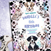 Invitation Dalmatie & Chien Pals Aquarelle fête d'anniversair