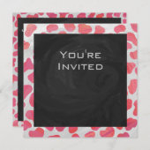 Invitation Dalmatie rose et blanc avec monogramme (Devant / Derrière)