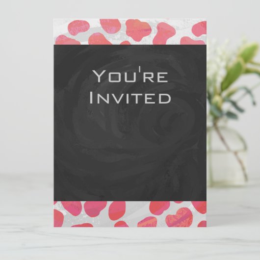 Invitation Dalmatie rose et blanc avec monogramme (Debout devant)