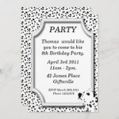Invitation dalmatienne de fête d'anniversaire (Devant / Derrière)