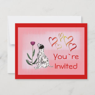 Invitation Dalmation Rose & Coeurs-Invitation