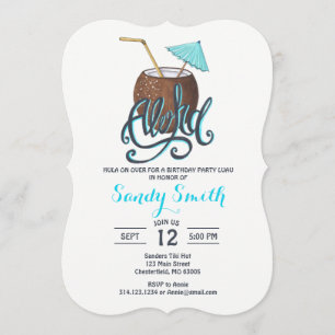 Invitation d'Aloha Hawaiian Luau