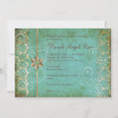 Invitation Damas Bat mitzvah/Vintage/Swirls/aqua (Dos)