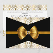 Invitation Damas bitumineux [Or] (Devant / Derrière)