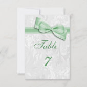 Invitation Damas blanc et noeud bow faux vert (Dos)