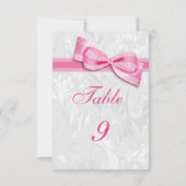 Invitation Damas blanc et nœud faux rose (Dos)