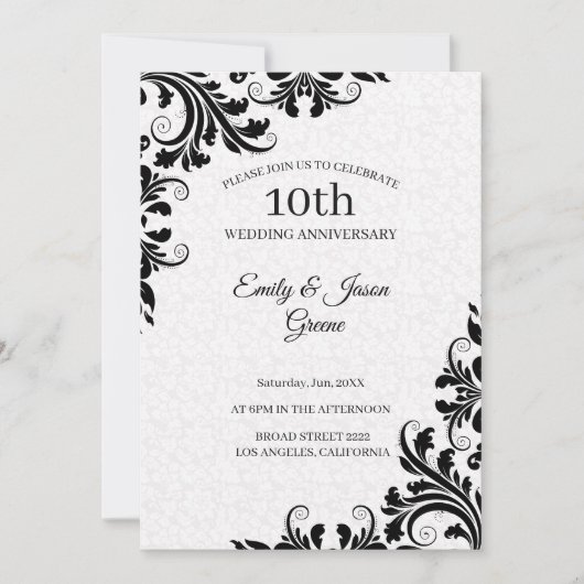 Invitation Damas Blanches Et Fils Noirs (Devant)