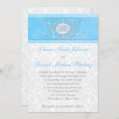 Invitation Damas bleu, blanc et gris (Devant / Derrière)
