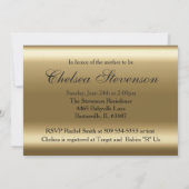 Invitation Damas bleu et or avec ours en peluche | BABY SHOWE (Dos)